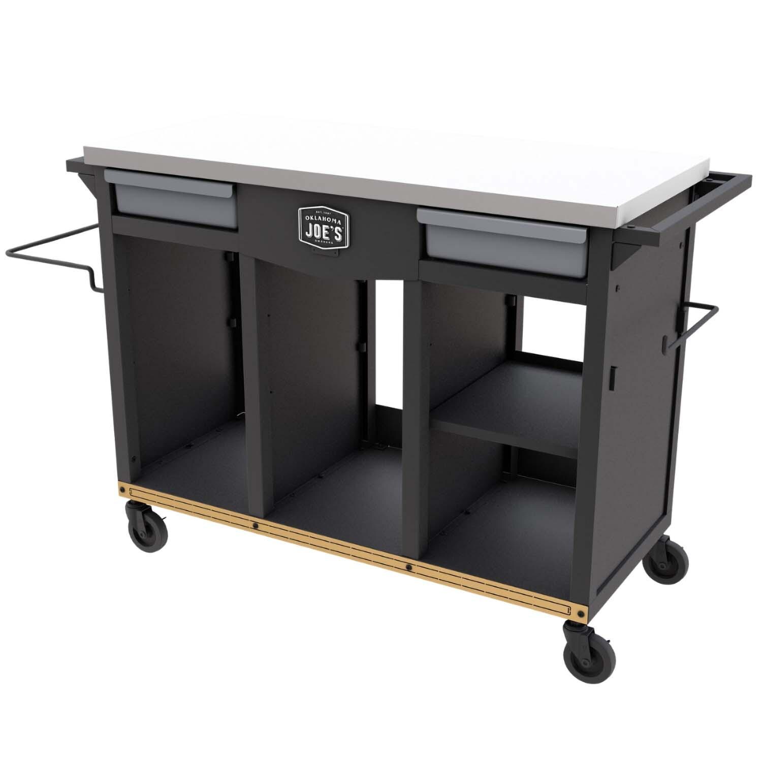 Oklahoma Joe's 23252169 Workstation DLX Prep & Storage Cart - Angled View - White Background thumbnail
