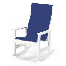 Leeward Supreme MGP Patio Rocking Chair With Sling Seating By Telescope Casual - Textured Snow/Atlantis image