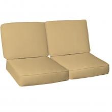 Sunbrella Canvas Wheat 4 Piece Small Outdoor Replacement Loveseat Cushion Set W/ Piping By BBQGuys image