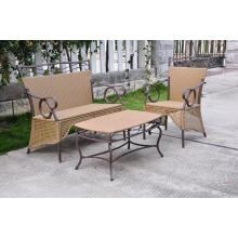 International Caravan Valencia 3-Person Resin Wicker Patio Conversation Set - Matte Brown image