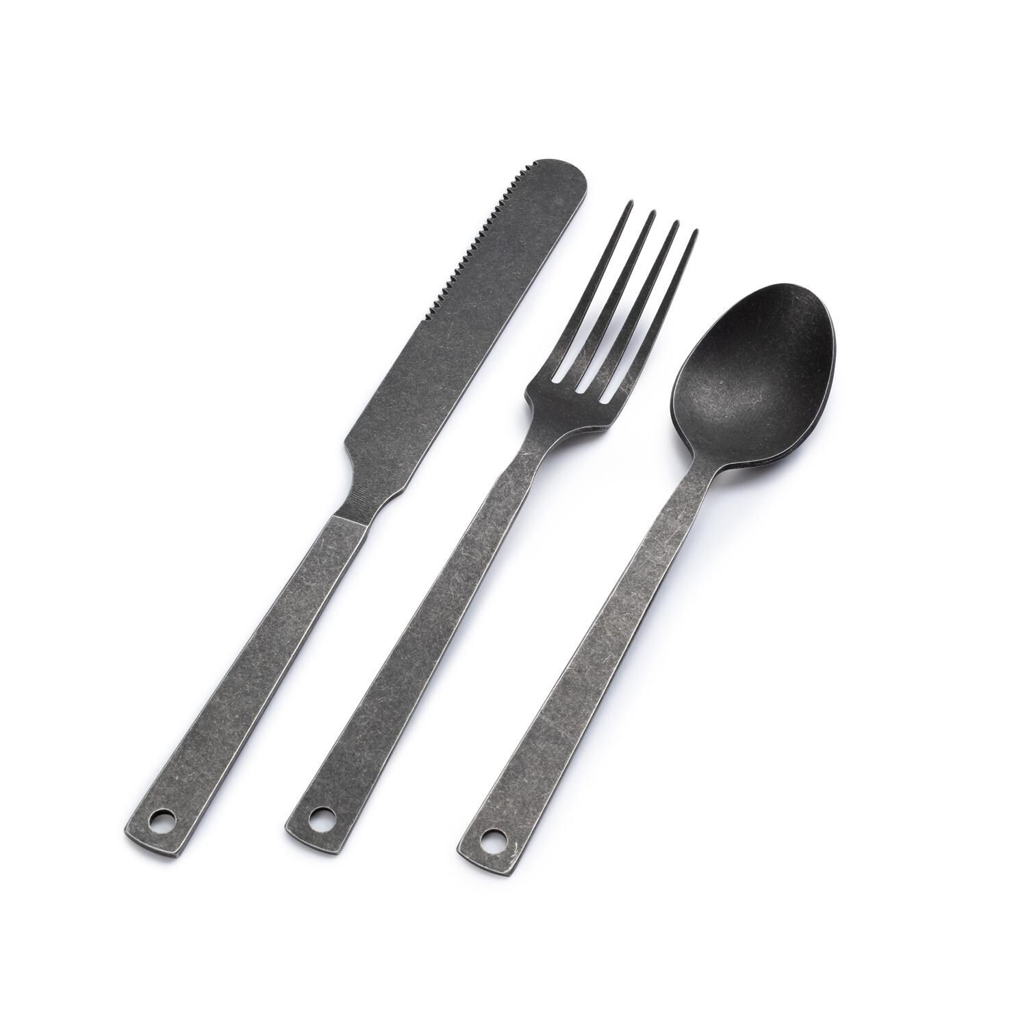 Barebones Living CKW-370 Flatware Set - Matte Black - Single Set thumbnail