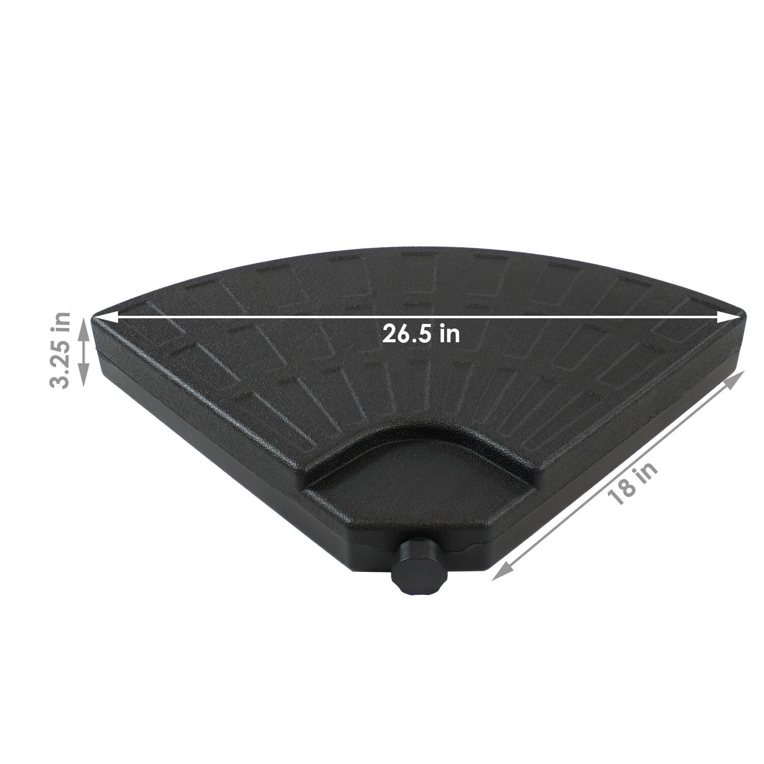 Ultimate Patio SC-NMO-658 Water/Sand Fillable Cantilever Umbrella Base Weights - Set of 4 - Single Weight Shown W/ Dimensions thumbnail