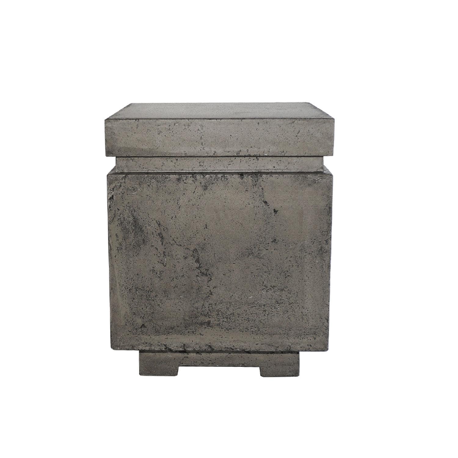 20-in Square Concrete Propane Fire Pit Enclosure in Gray by XO Appliance - White Background thumbnail