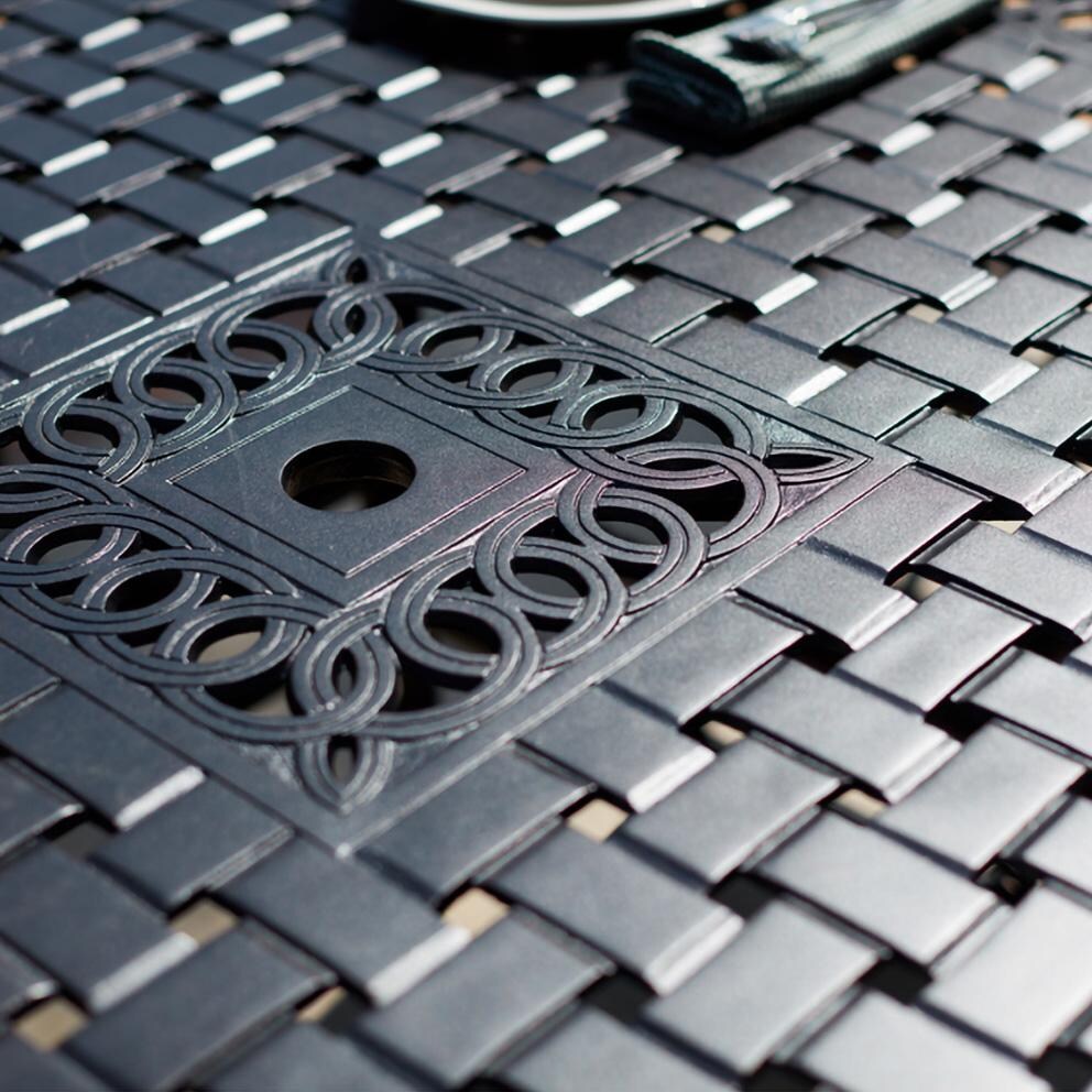 Darlee B/201610-9PCR-88W Mountain View 9 Pc Cast Aluminum Dining Set w/ Rockers in Antique Bronze - Table Top Pattern - Detail thumbnail