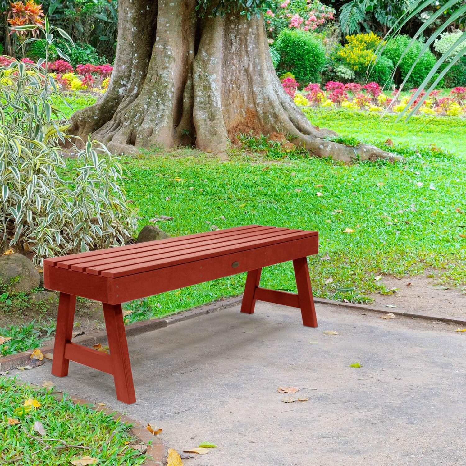 Lakeview Elm Pointe 4-Foot Garden Bench - Rustic Red thumbnail