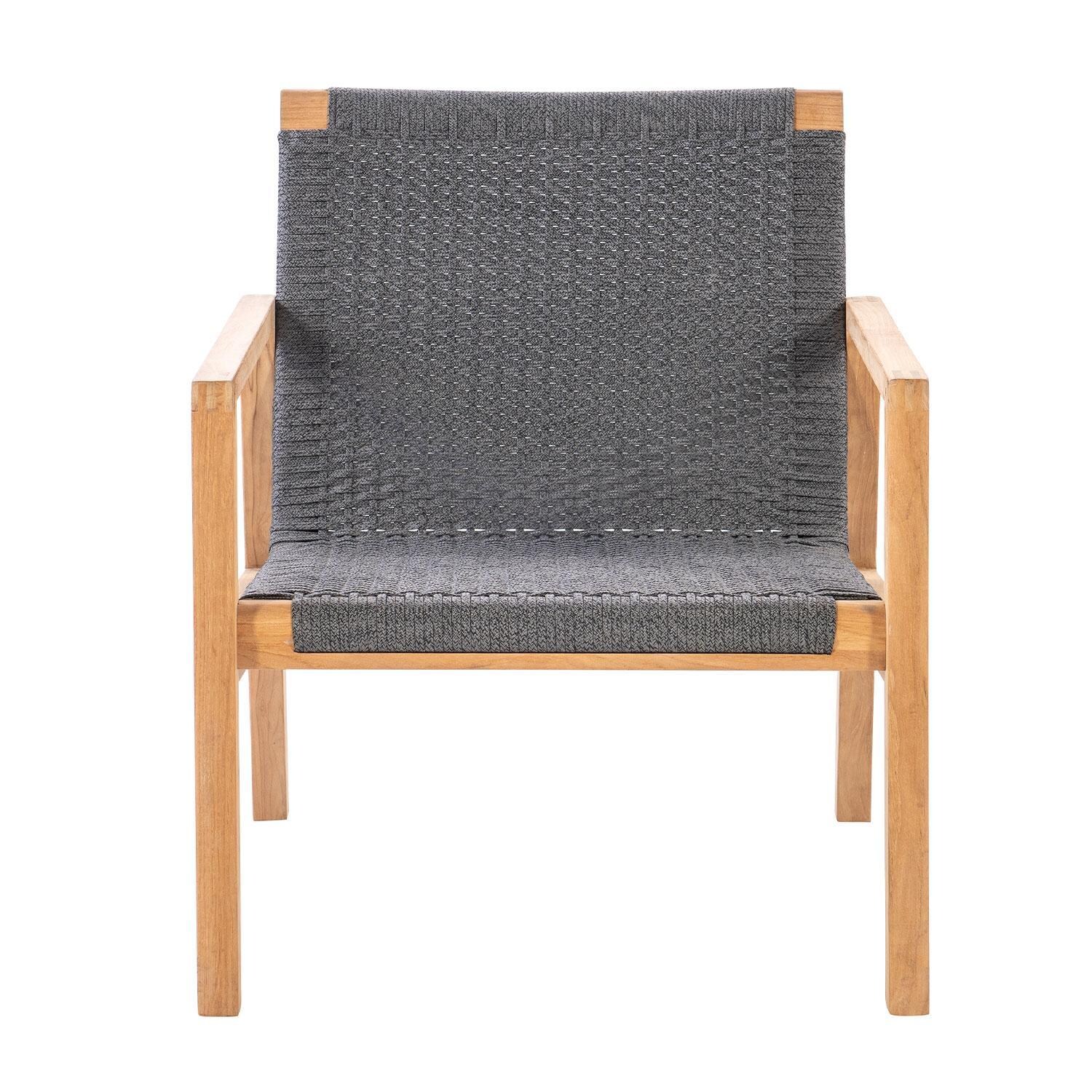 Admiral Teak Club Chair in Charcoal Gray by Royal Teak Collection
