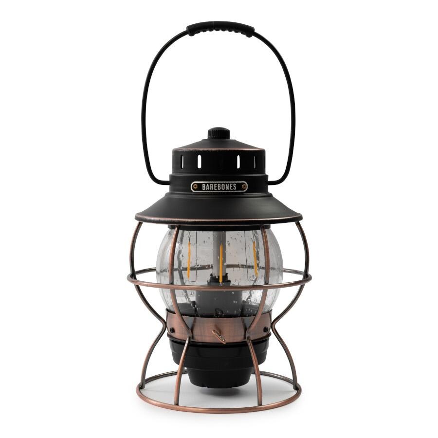 Barebones Living LIV-280 Railroad Lantern - Antique Bronze - Flame Off Front View thumbnail