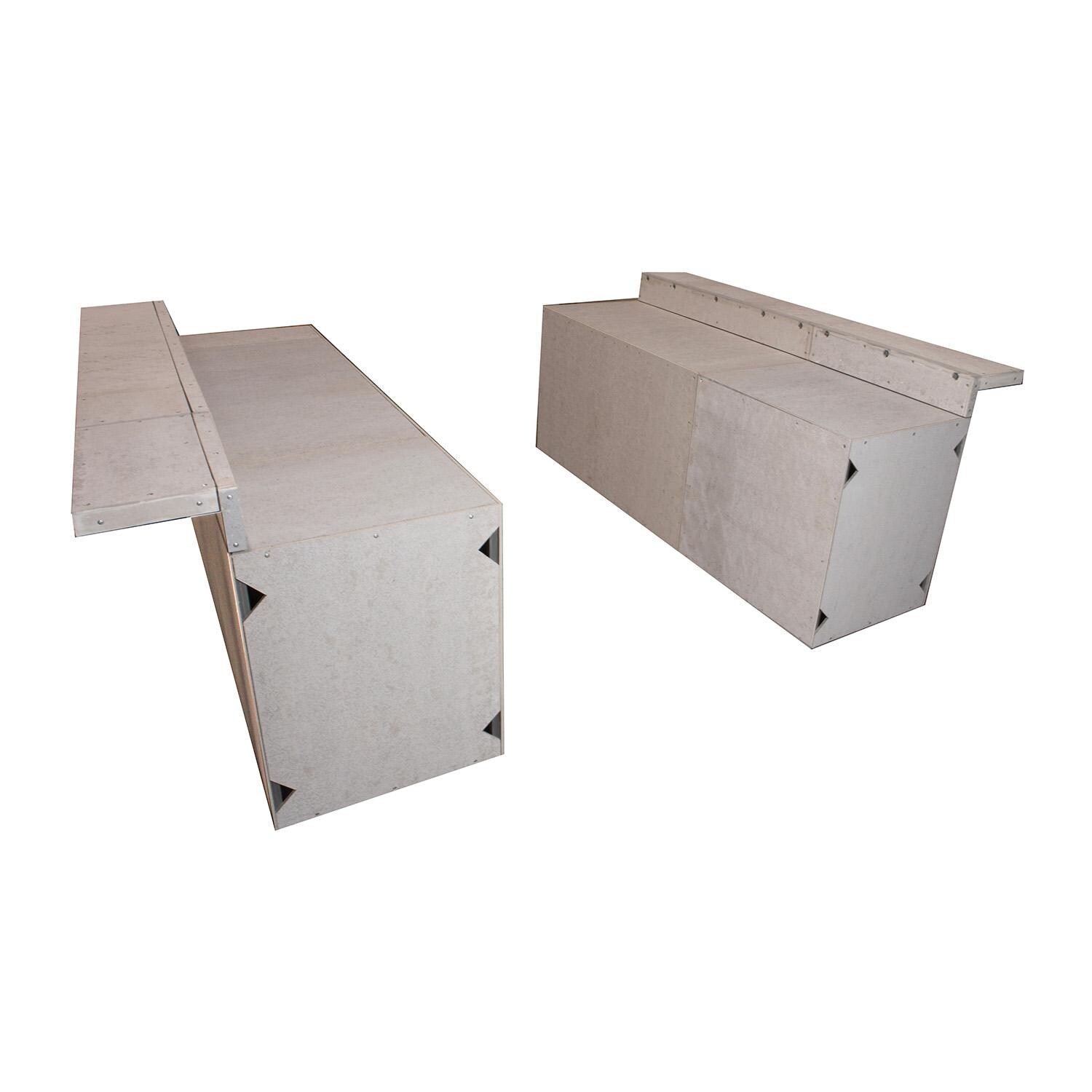 Universal 8 ft Galley Format Outdoor Kitchen System Appliance and Storage Cabinets W/Bars On Both Sides - White Background thumbnail