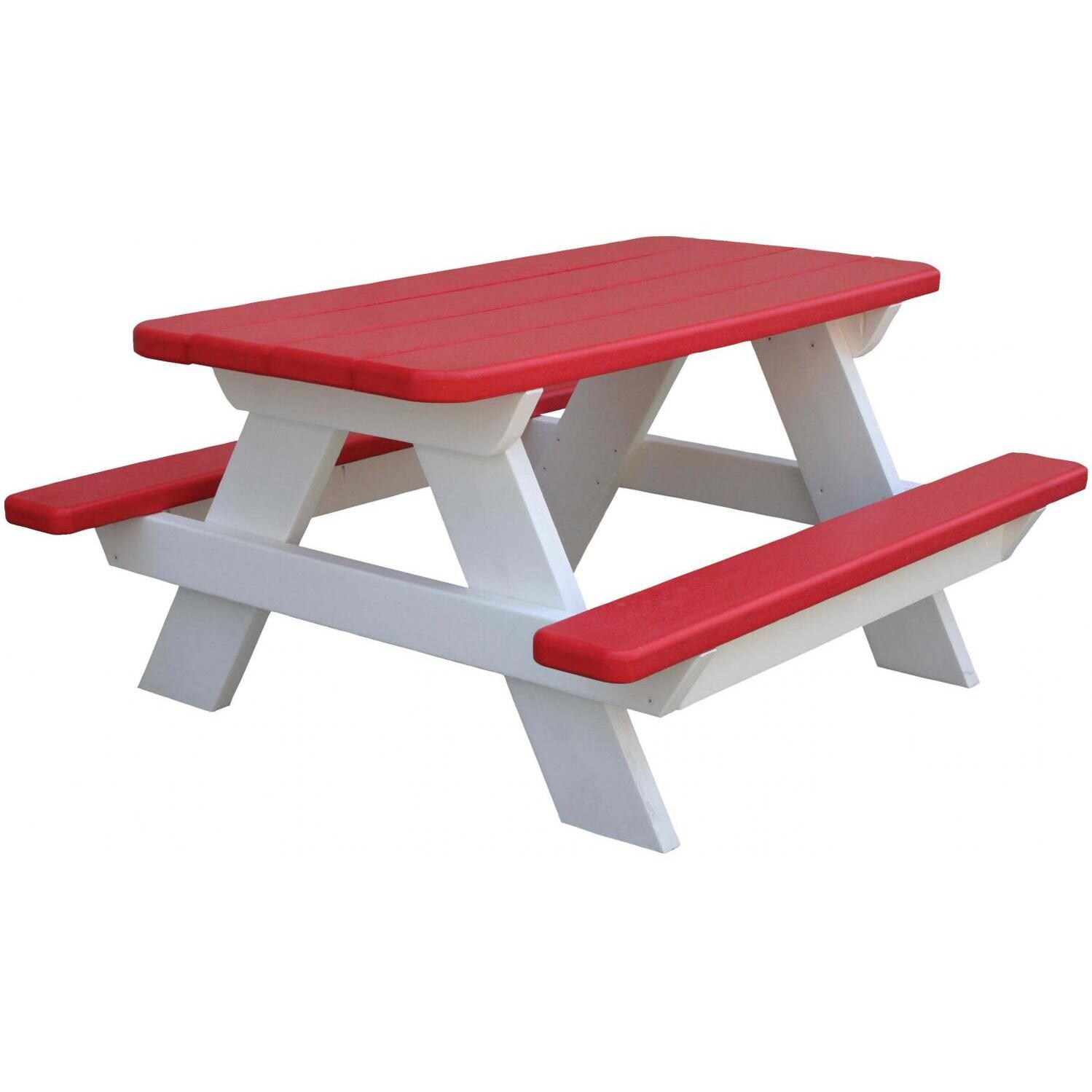 Eagle One Recycled Plastic Kids Picnic Table - Angle View thumbnail