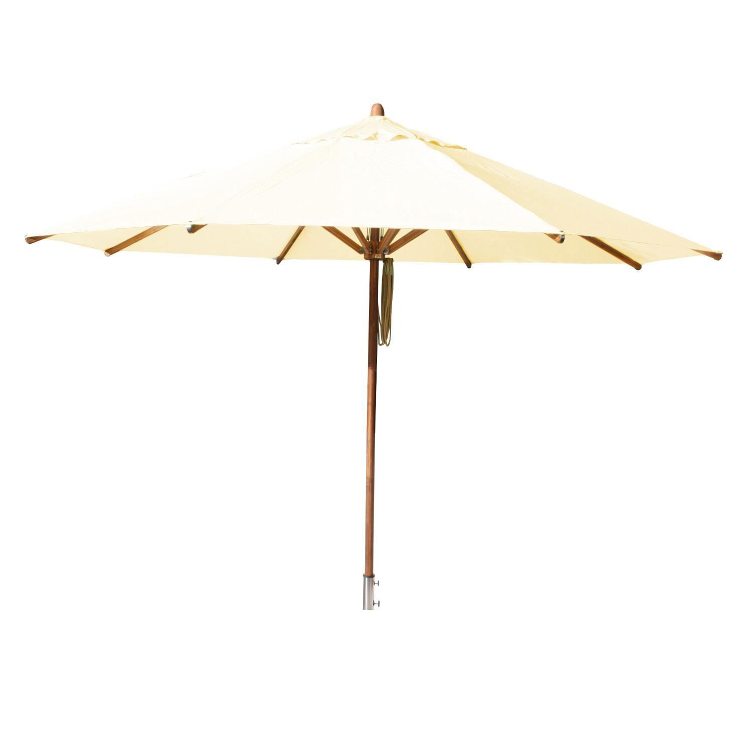 Bambrella Levante 13 Ft. Round Market Umbrella - Ecru Canopy
