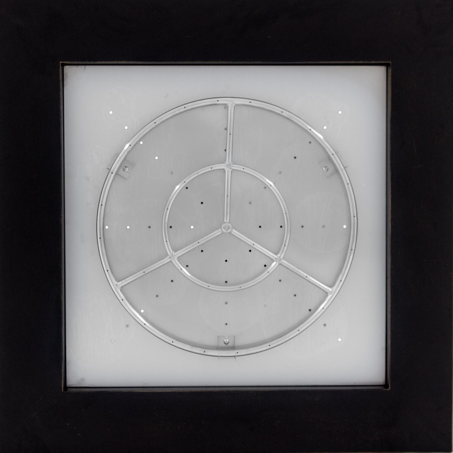 BBQGuys Signature Series 42-Inch Oil Rubbed Bronze Square Fire Pit - Natural Gas - Top View thumbnail