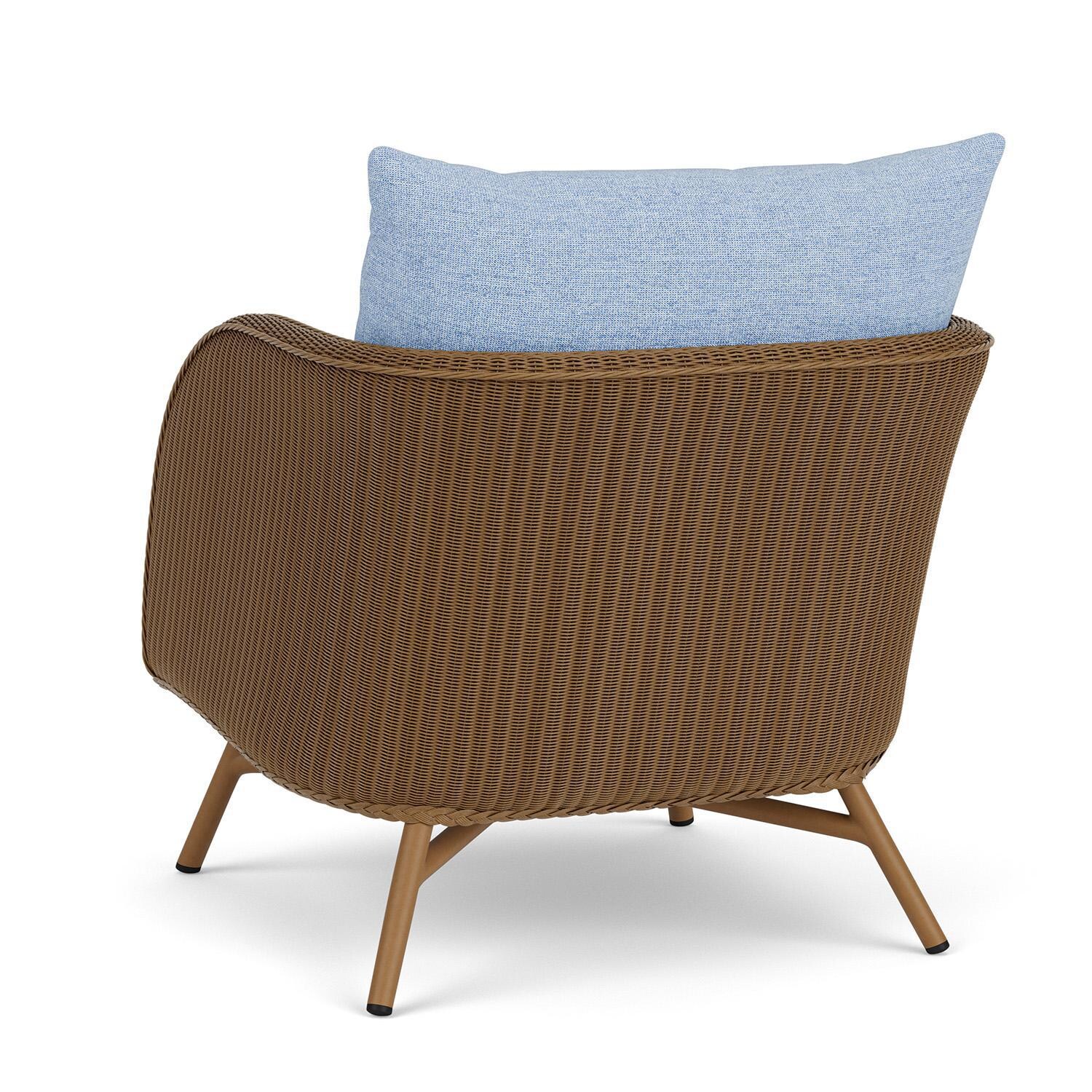 Lloyd Flanders Essence Lounge Chair W/Demo Skyway Fabric - Hickory Finish - Back Left thumbnail