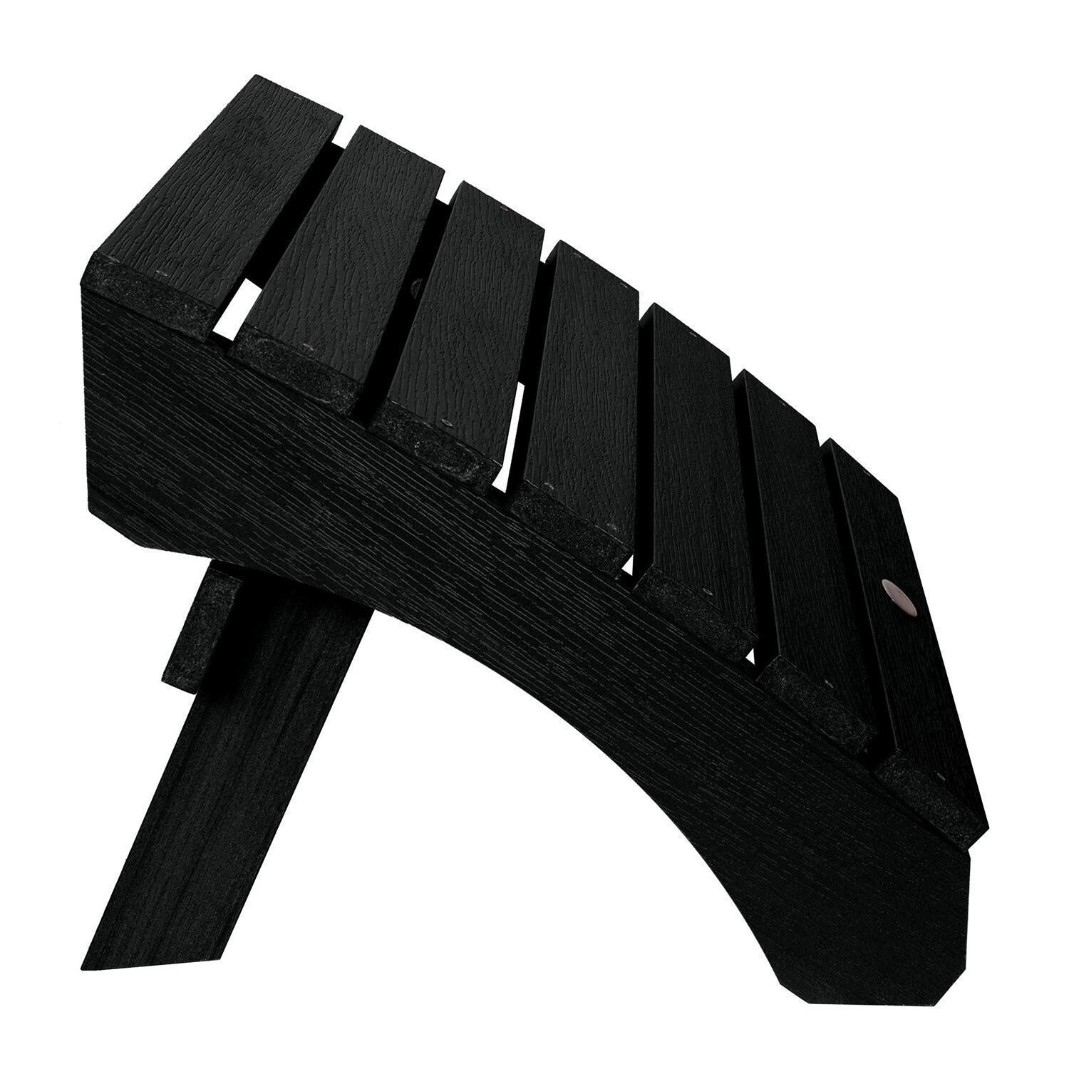 Lakeview Folding Adirondack Ottoman - Black - Side View thumbnail