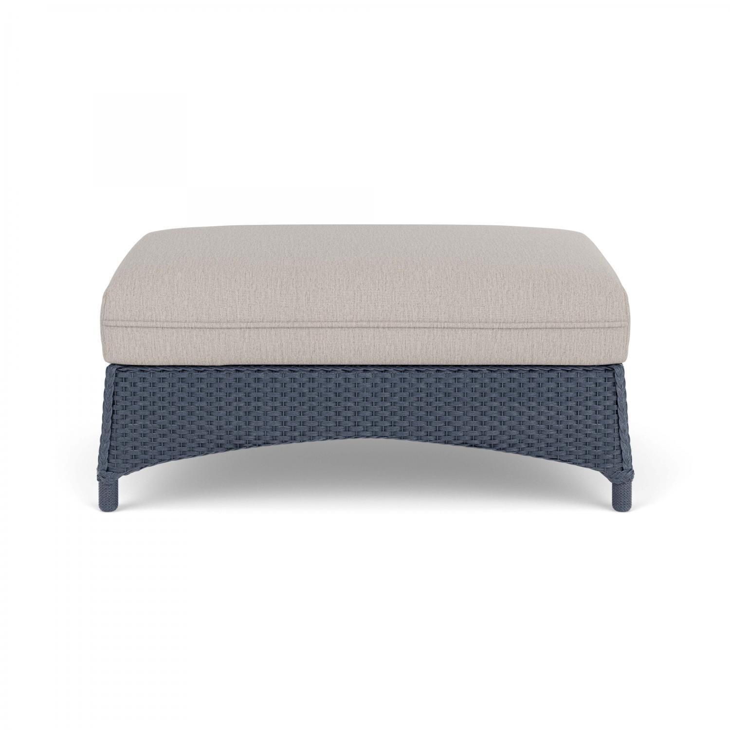 Lloyd Flanders Mandalay Large Ottoman in Denim Blue Finish with Remy Cloud Fabric thumbnail