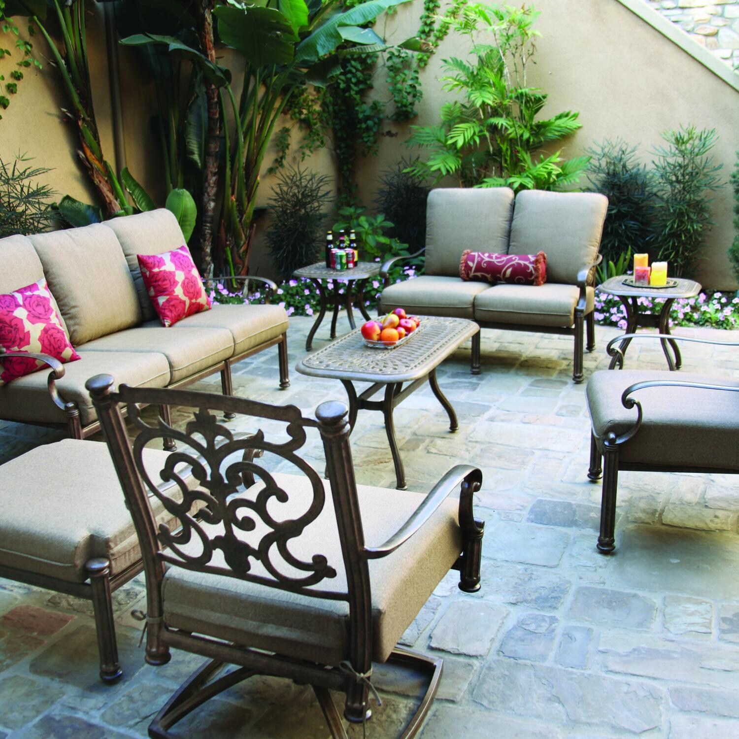 Darlee Santa Barbara 7-Person Deep Seating Patio Conversation Set - Mocha thumbnail