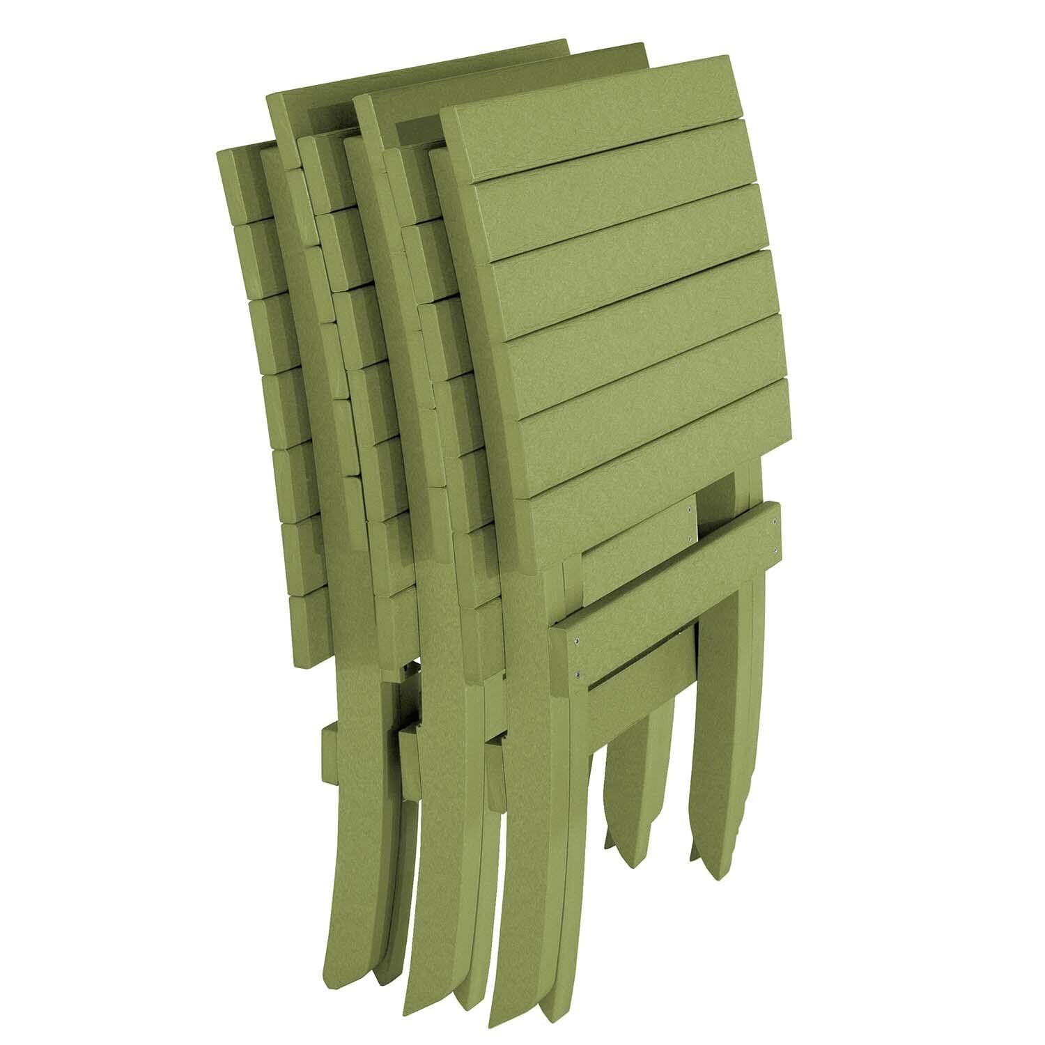 Hazel Cove Recycled Plastic Folding & Stacking Dining Side Chair in Palm Green by Lakeview Outdoor Designs - Stacking - White Background thumbnail