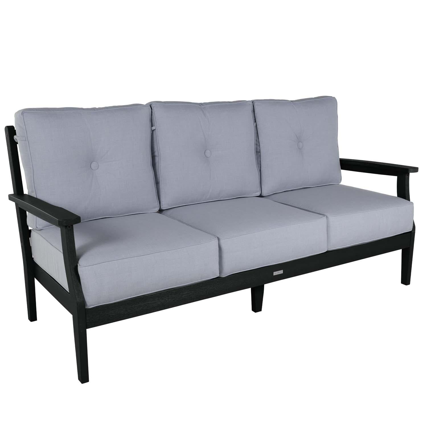 Blushing Bay 6 Pc Recycled Plastic Grand Seating Set in Bliss Dew/Black by Lakeview Outdoor Designs - Sofa - White Background thumbnail