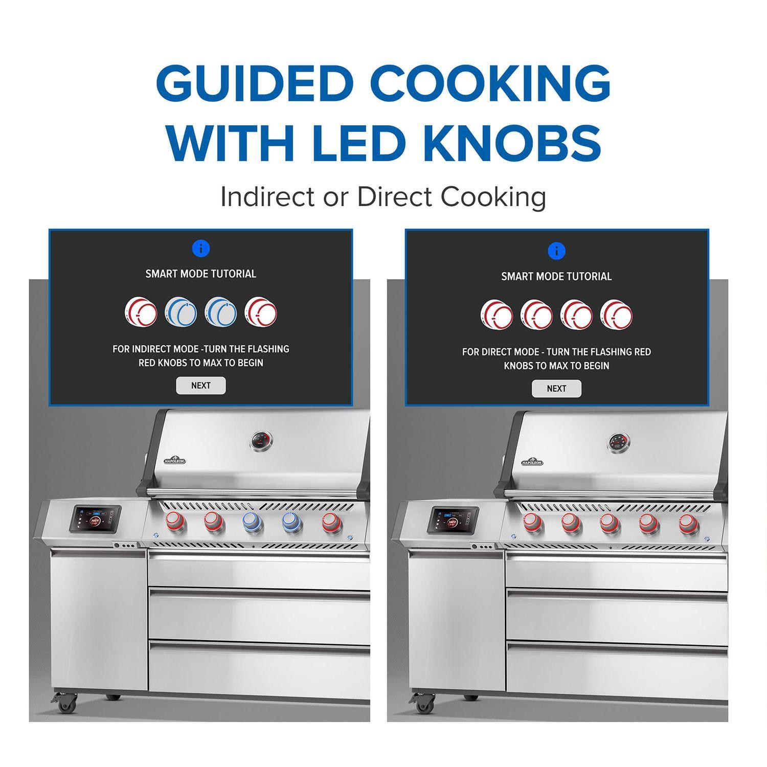 Napoleon PRO665VXRSIBPSS Prestige PRO 665 Elite 5 Burner Propane Grill w/ Smart Technology & Electric Smoker Box - Smart Mode Knobs - Detail thumbnail