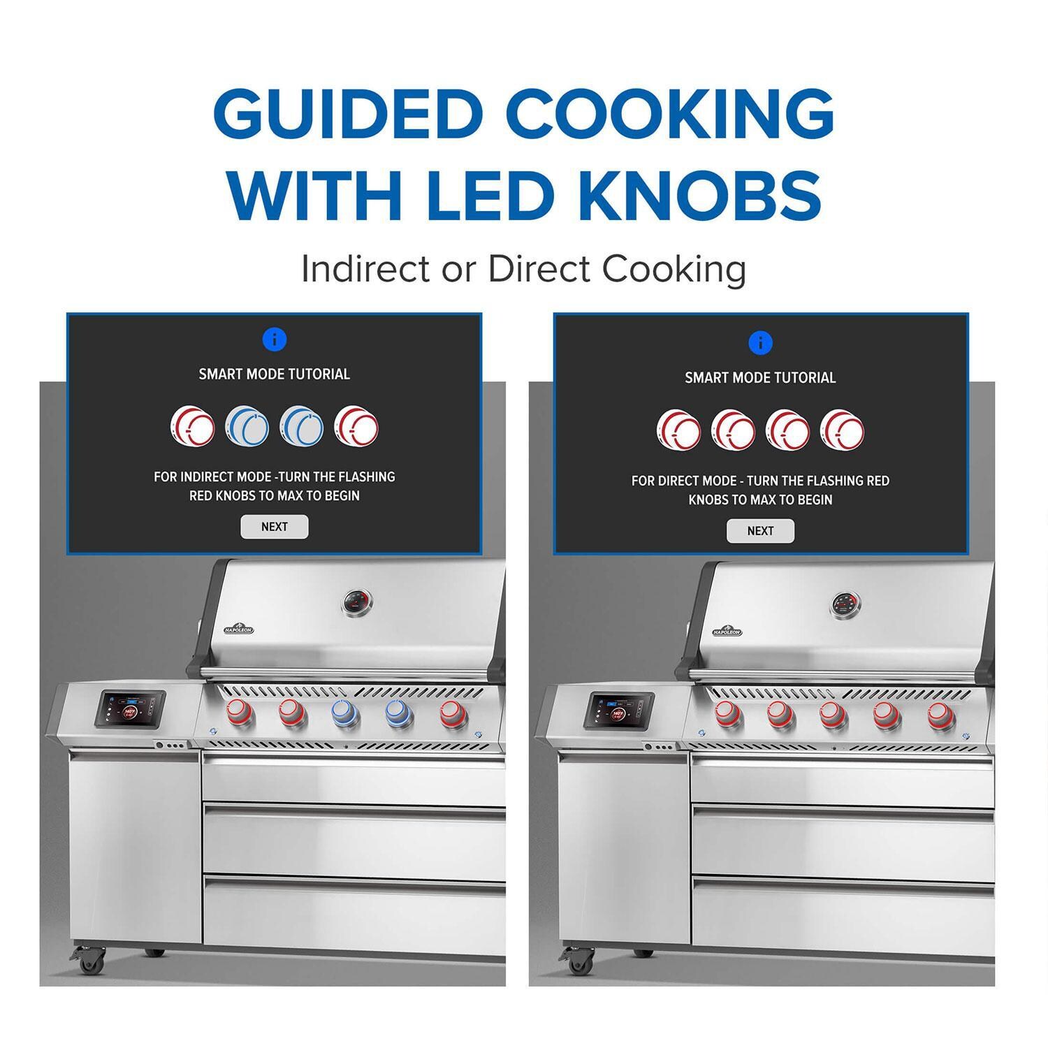 Napoleon PRO665VXRSIBPSS Prestige PRO 665 Elite 5 Burner Propane Grill w/ Smart Technology & Electric Smoker Box - Smart Mode Knobs - Detail thumbnail