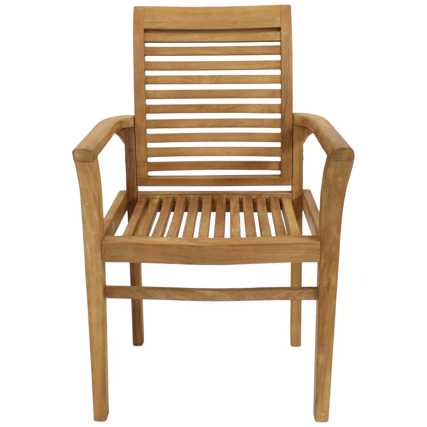 Ultimate Patio Teak Outdoor Patio Dining Armchair - Front View thumbnail