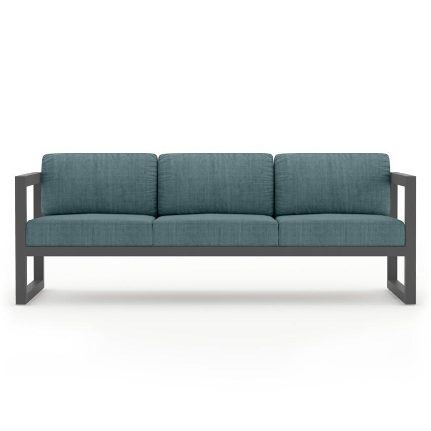 Misty Cove 3 Piece Seating Set in Slate w/Sofa & Cast Lagoon Cushions by Lakeview - Sofa - White Background thumbnail