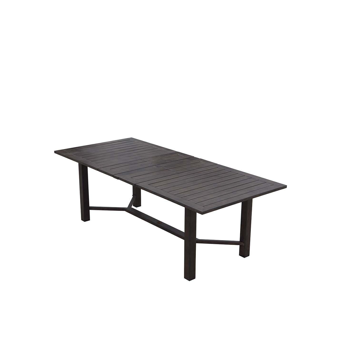 Atlantis 91 X 70 Inch Rectangle w/ Extension Walnut Aluminum Dining Table By Darlee - Angled View - White Background thumbnail