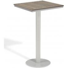 Travira 24 Inch Square Patio Bar Table W/ Tekwood Vintage Top By Oxford Garden image
