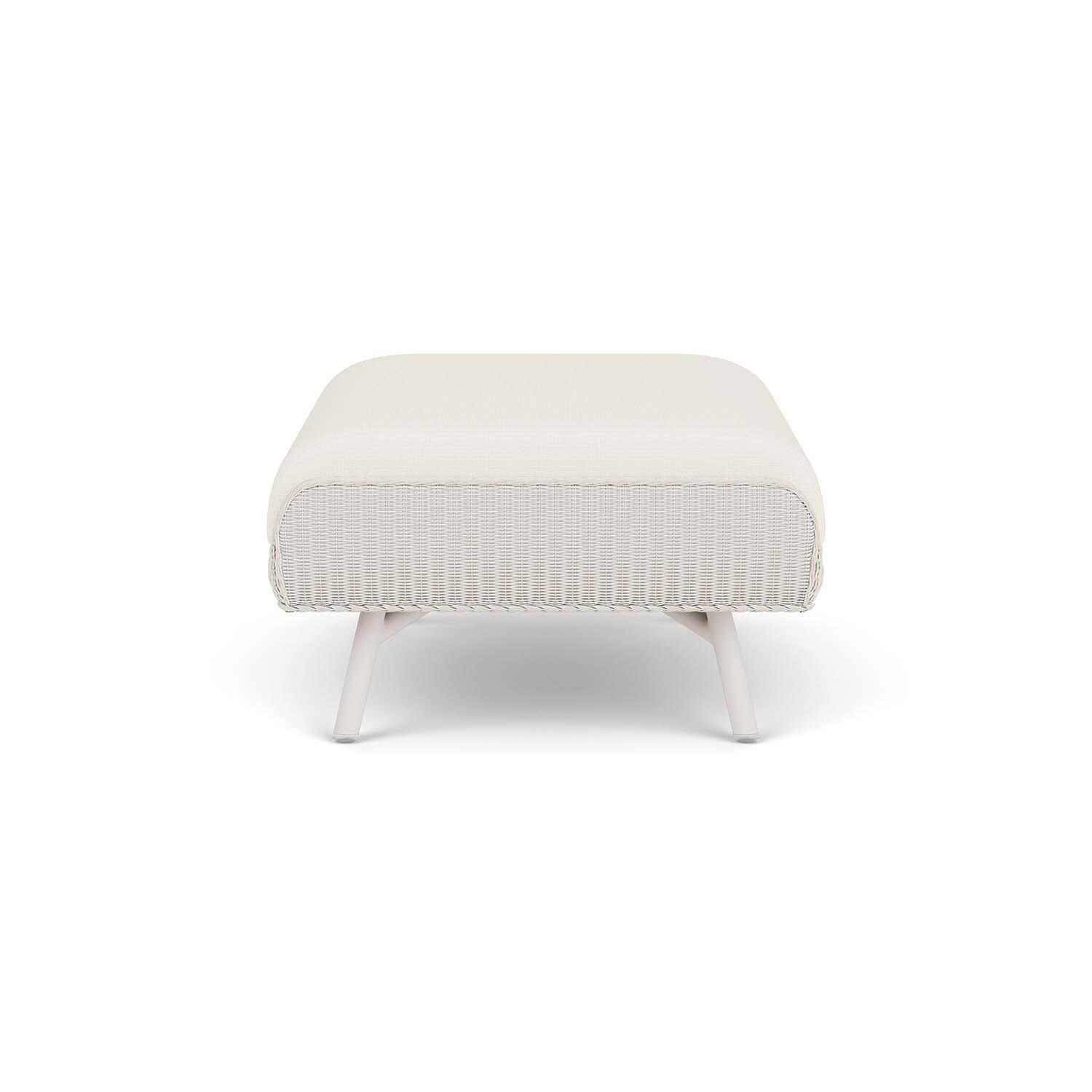 Lloyd Flanders Essence Ottoman W/Sailcloth Salt Fabric - Antique White Finish - Side thumbnail