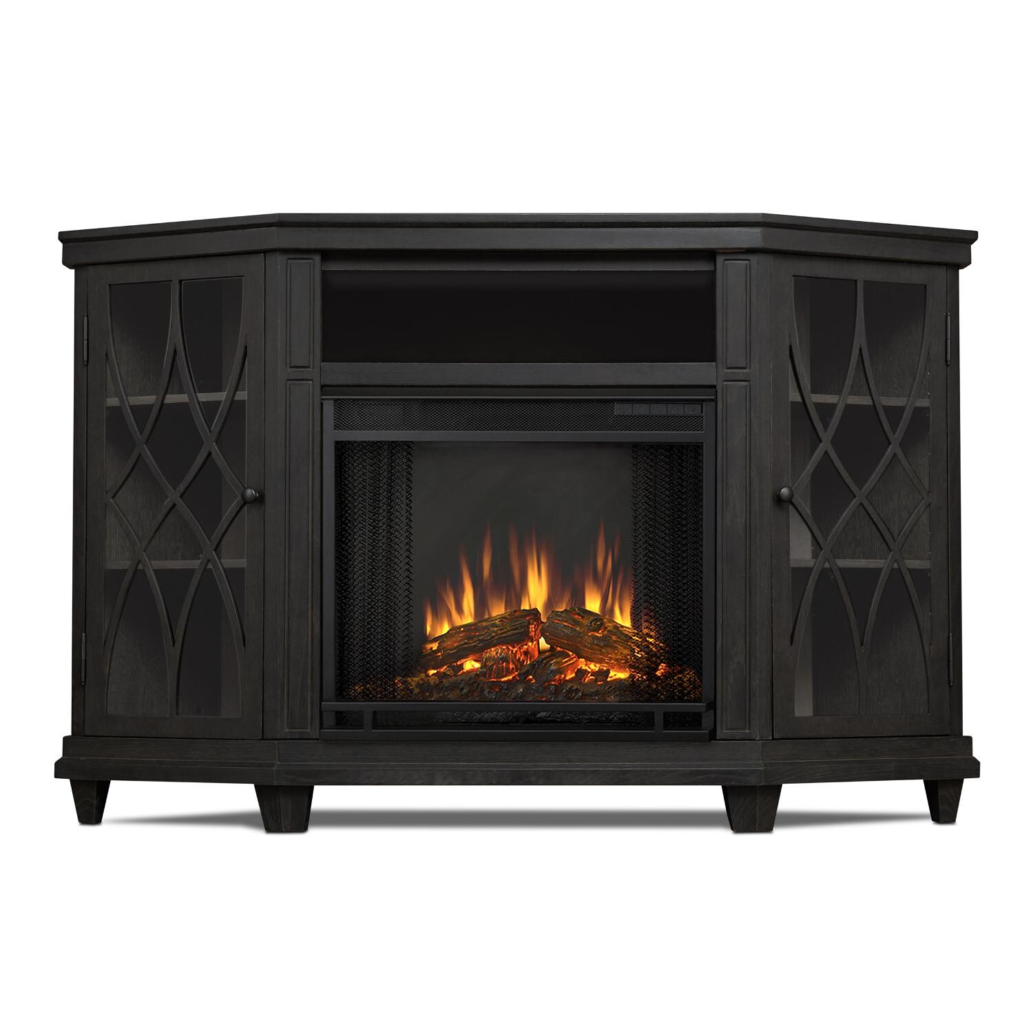 Real Flame Lynette 56 Inch Corner Electric Fireplace Entertainment Real Flame Lynette 56 Inch Corner Electric Fireplace Entertainment Center Gray 1750e Gry Gas Log Guys