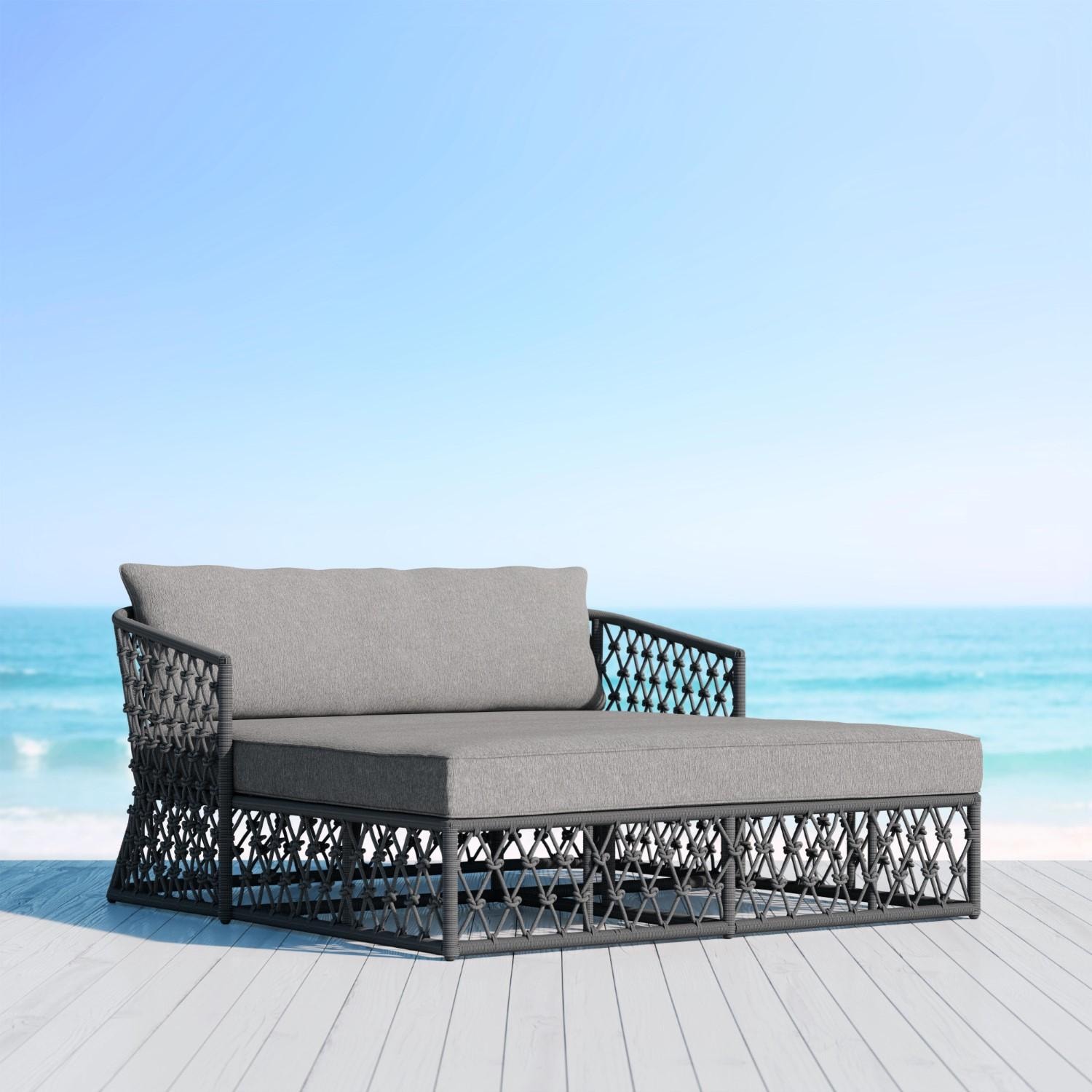 Azzurro Living Amelia Woven Rope Daybed in Ash/Fog by - AME-R07DB-CU