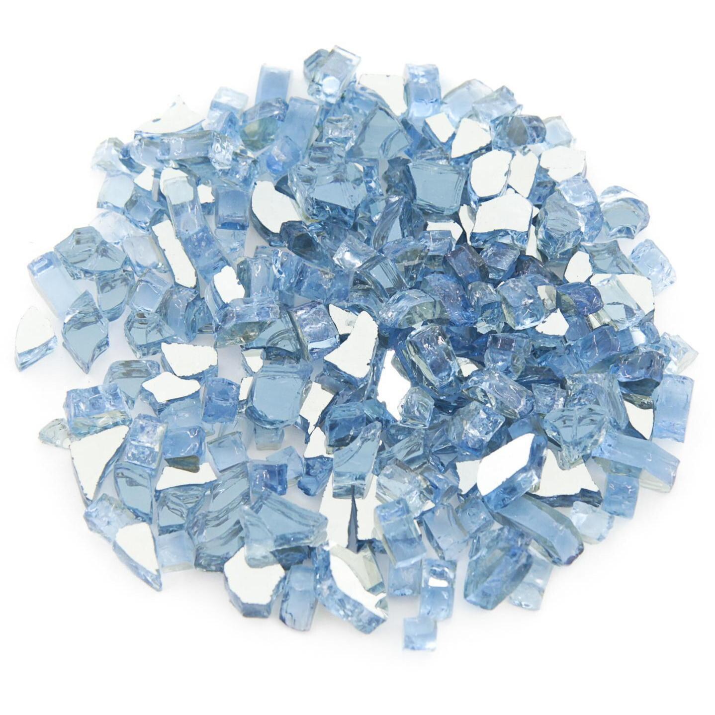 Lakeview Outdoor Designs 1/4-Inch Sky Blue Reflective Fire Glass - Top View thumbnail