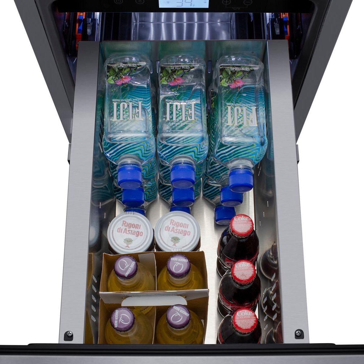 Summit ADRD15OS 15-Inch 2.8 Cu. Ft. ADA Compliant Outdoor Double Drawer Compact Refrigerator - Top Drawer Stocked thumbnail