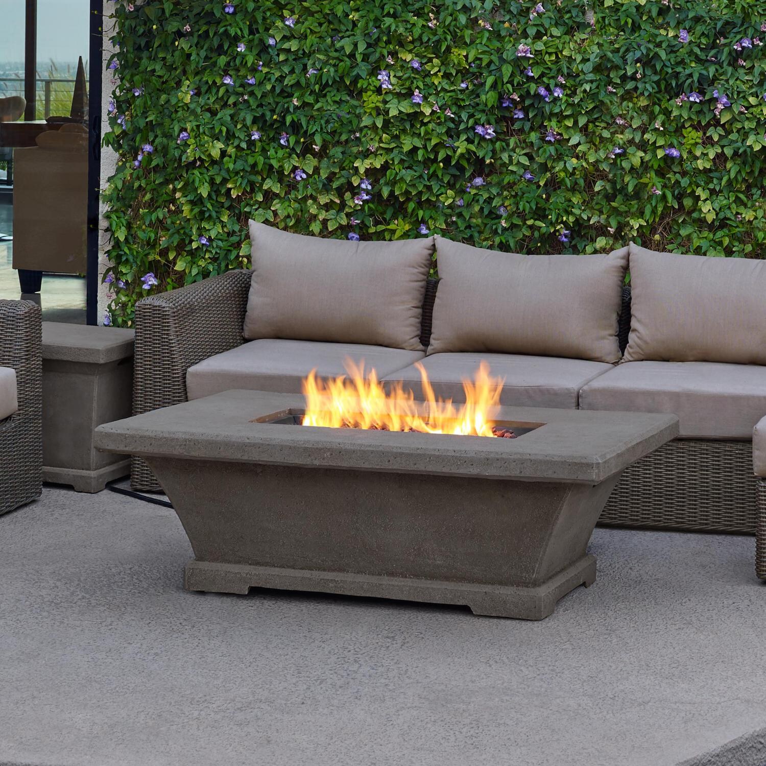 Real Flame Monaco LP Fire Pit Low Height Table - Rectangle - Lifestyle - Glacier Gray thumbnail