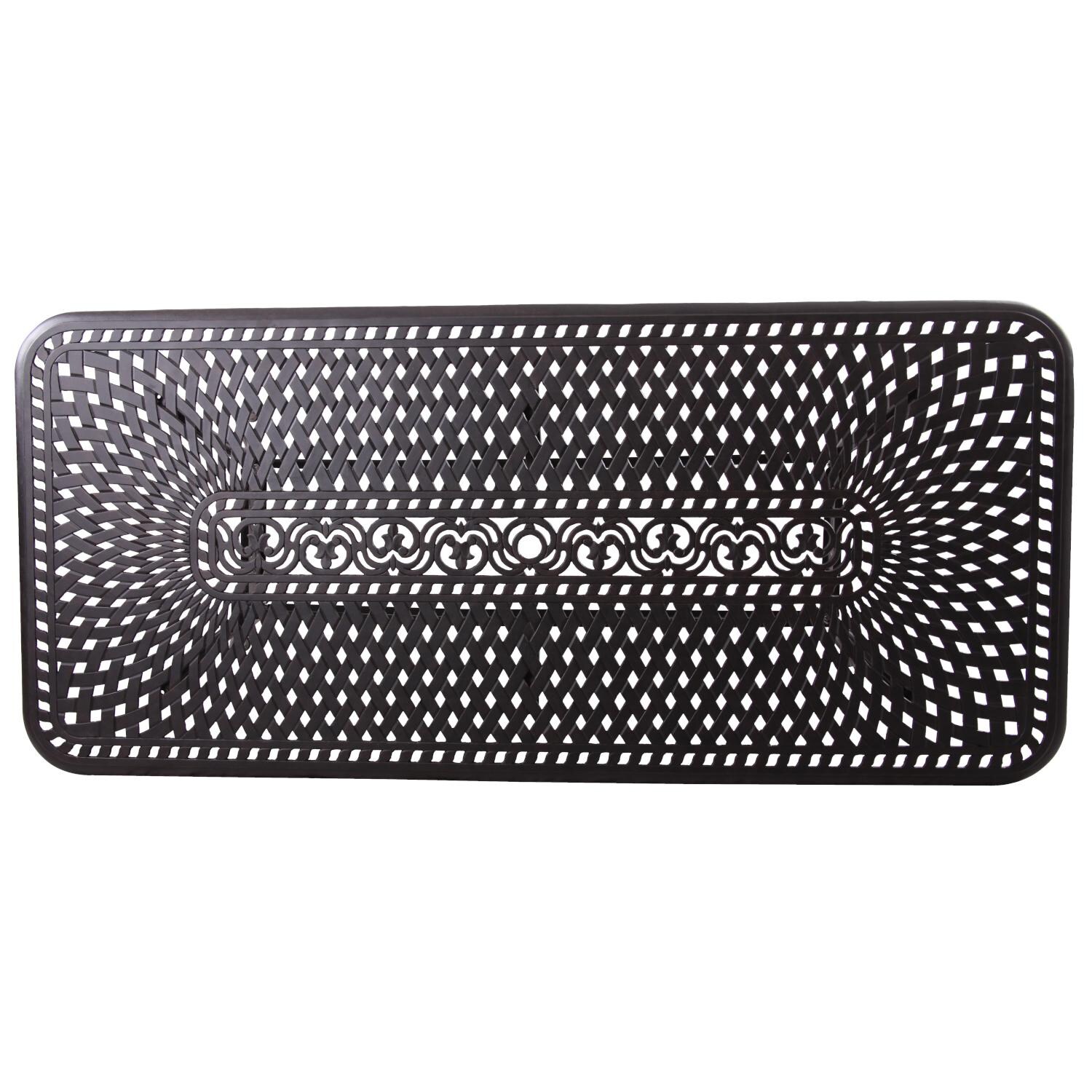 Darlee 501210-9PC-60XL Victoria 9 Piece Resin Wicker Patio Dining Set W/ 92 X 42 Inch Rectangular Table - Dining Table Top thumbnail