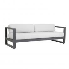 Redondo Aluminum Patio Sofa W/ Sunbrella Cast Silver Cushions By Sunset West image