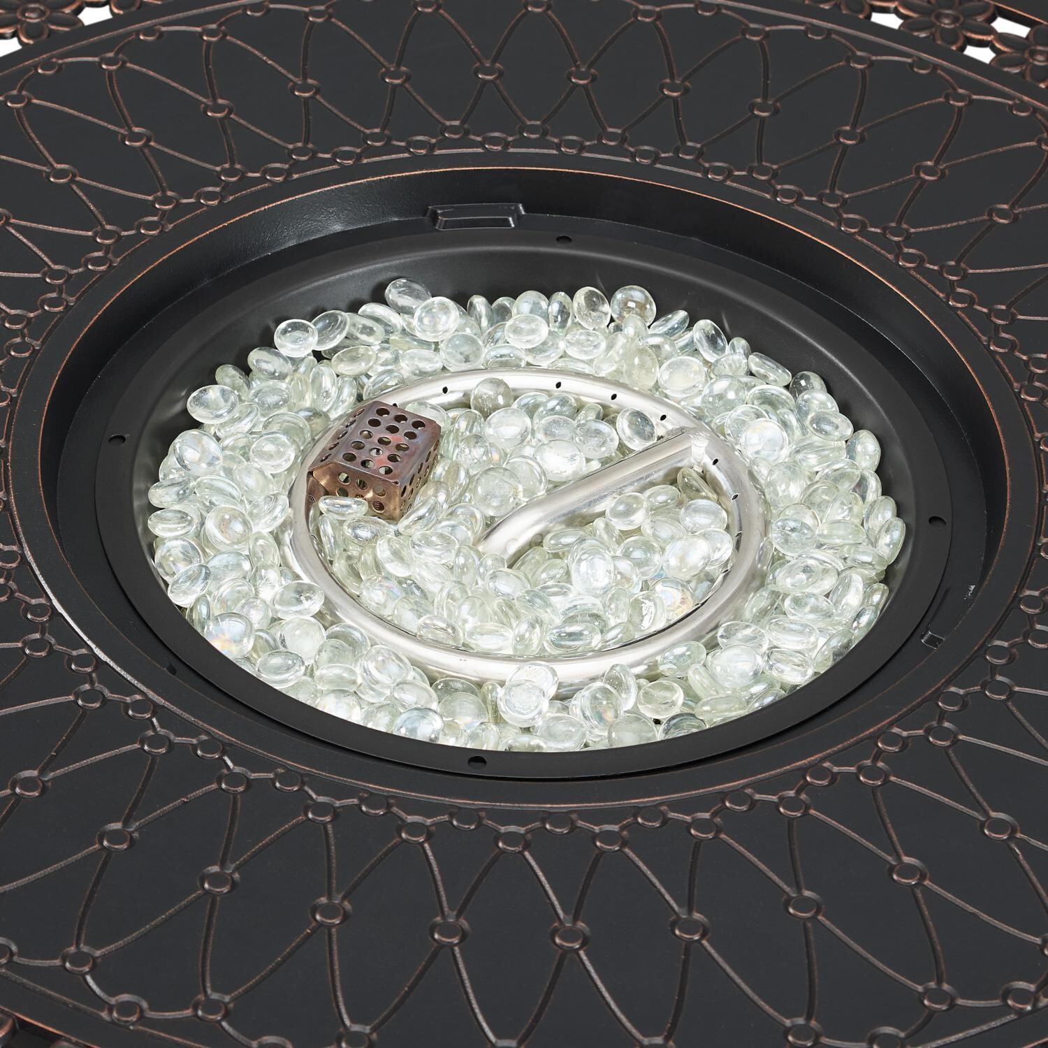 Ultimate Patio 63691-NG Lion Sands 34-Inch Round Aluminum Natural Gas Fire Pit - Burner thumbnail