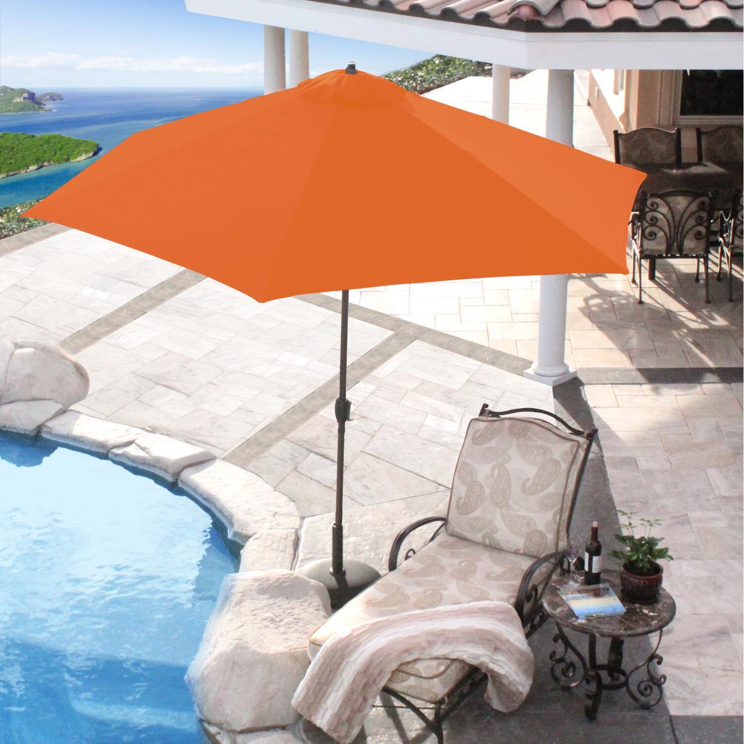 Astella 11 Ft Aluminum Patio Umbrella W/ Crank Lift - Polyester Tuscan Canopy - Top View thumbnail