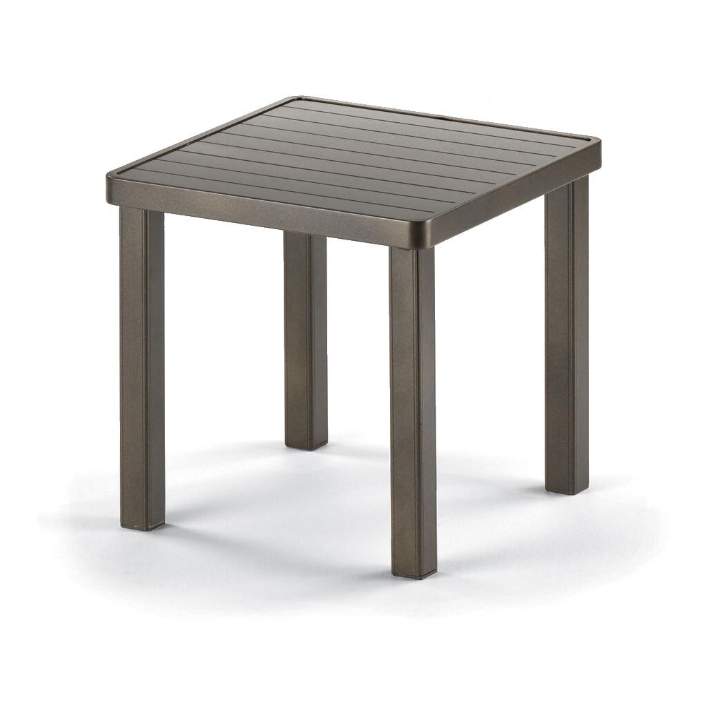 Telescope Casual 18-Inch Square Aluminum End Table With Slat Top - Textured Beachwood thumbnail