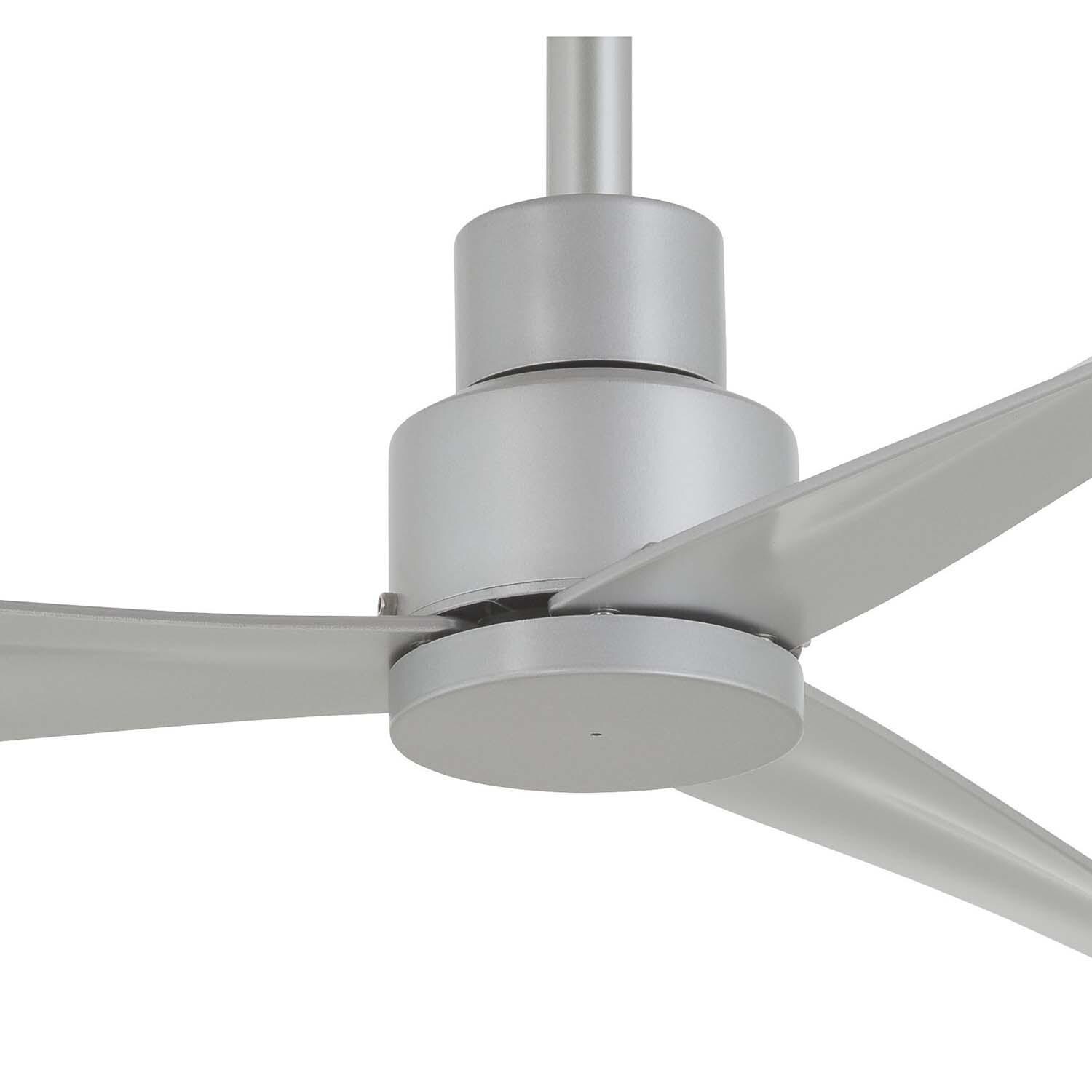 Minka-Aire F786-SL Simple 44-Inch 3-Blade Ceiling Fan in Silver Finish w/ Silver Blades - Closeup thumbnail