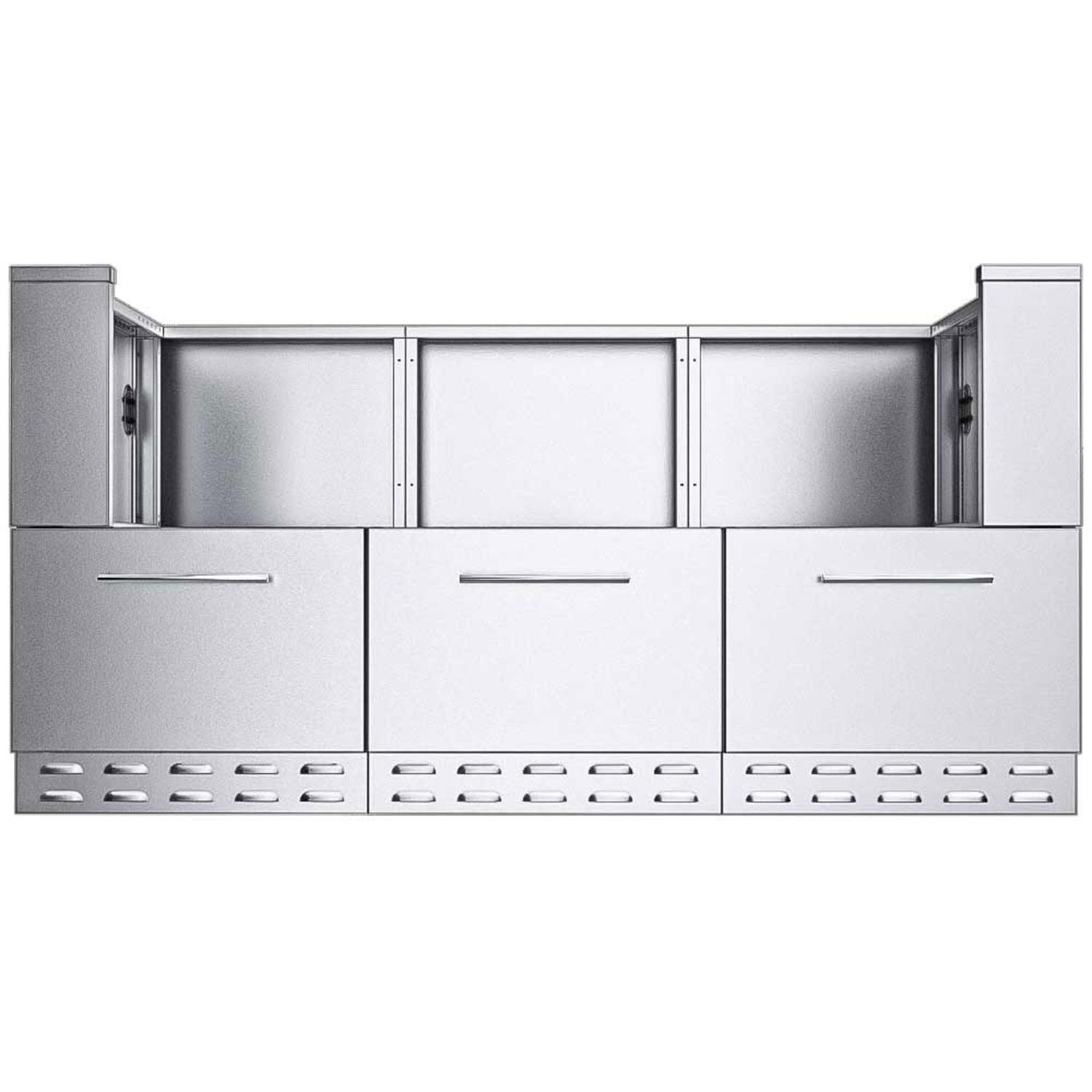 Sunstone SAC66HGDC 66-in Hybrid Pellet Grill Base Cabinet - Front View - White Background thumbnail