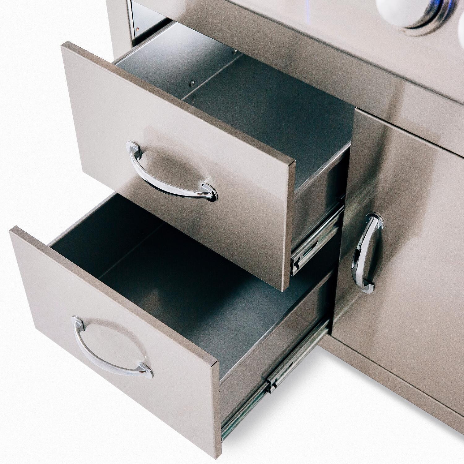 Summerset SIZPRO40-NG Sizzler Pro 40-Inch 5-Burner Natural Gas Grill With Rear Infrared Burner - Doors Open thumbnail