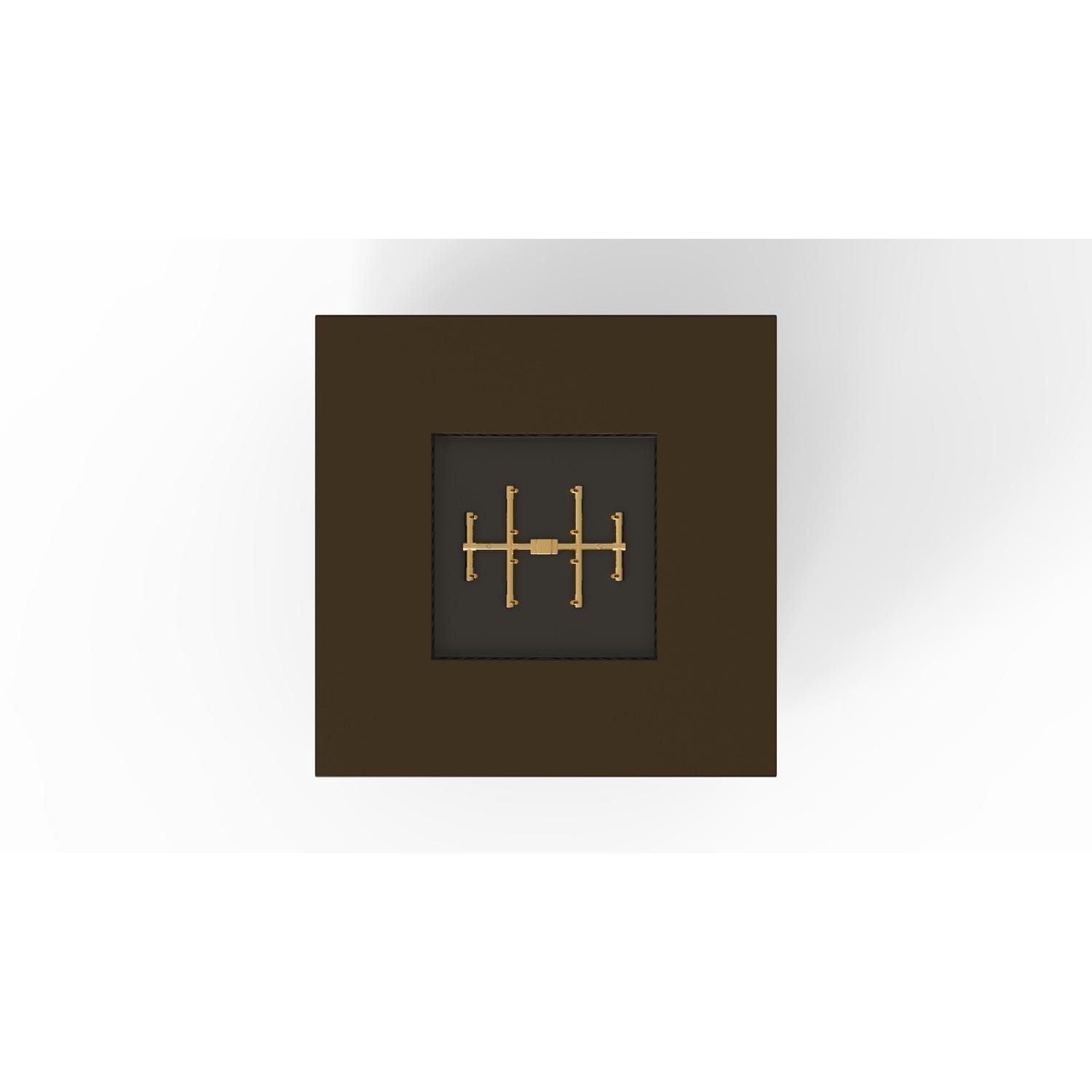 AON 40 Inch Square Powder Coated Steel Propane Fire Pit Table in Bronze By Warming Trends - Top View - White Background thumbnail