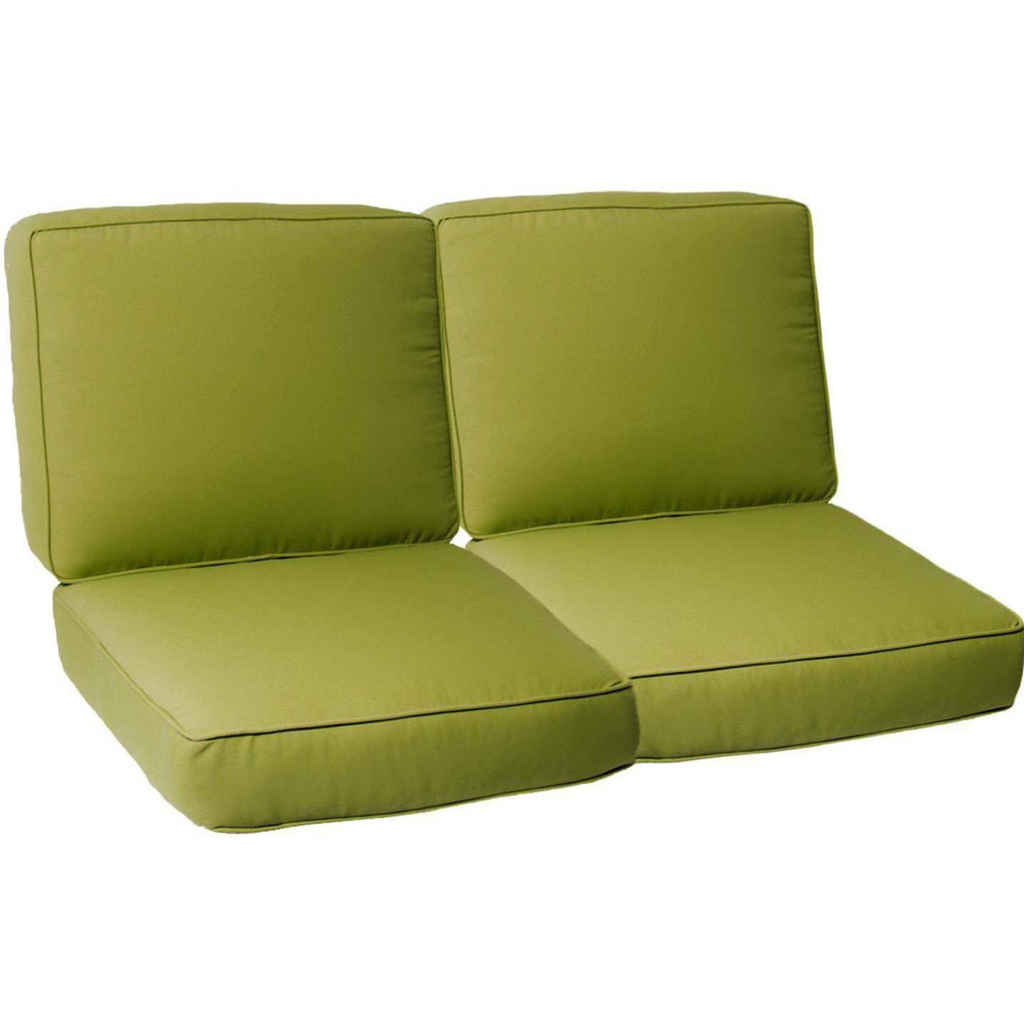 Small Replacement Loveseat Cushion Set With Piping - Canvas Ginkgo thumbnail