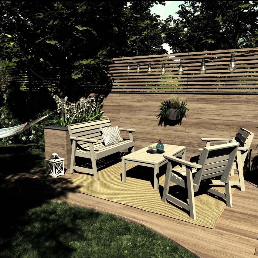 Elm Pointe 4 Pc Set Polyresin Seating Set in Harbor Gray By Lakeview Outdoor Designs- Lifestyle thumbnail