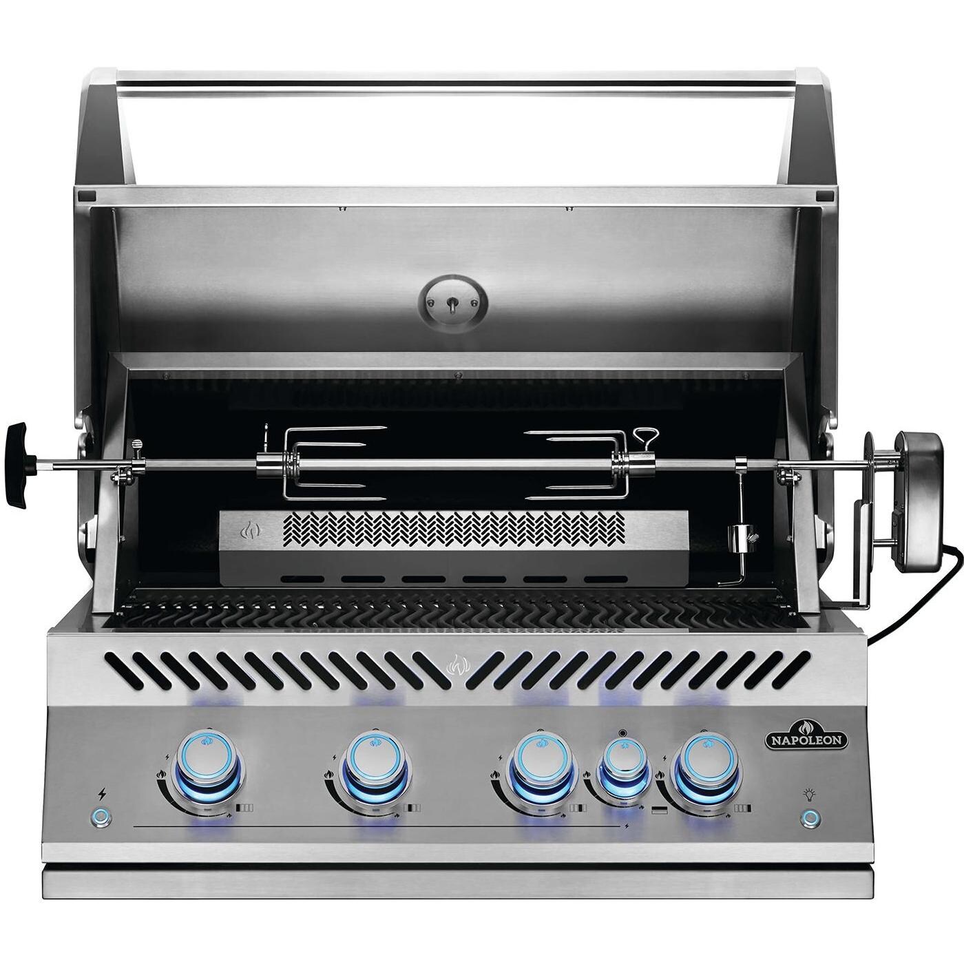Napoleon BIG32RBNSS Built-In 700 Series 32-Inch Natural Gas Grill with Infrared Rear Burner & Rotisserie Kit - Open thumbnail