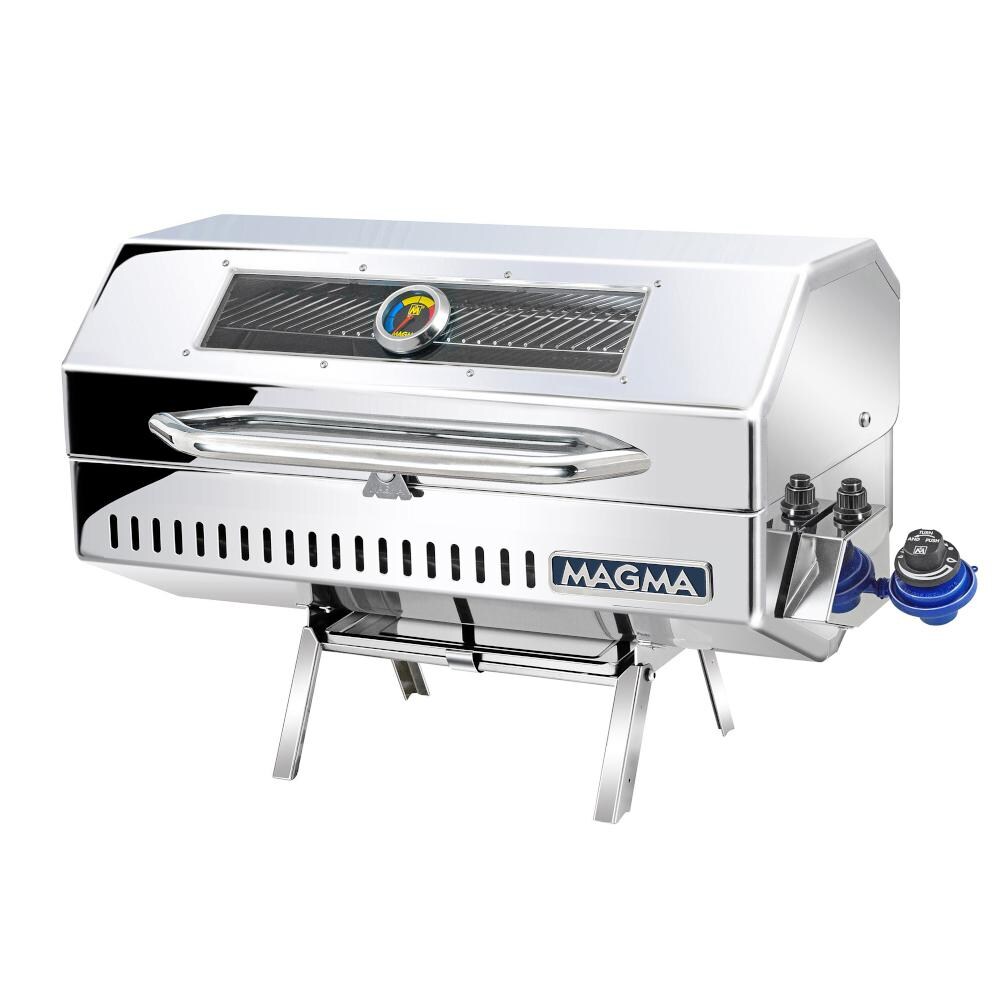 Magma A10-1225-2GS Marine Monterey II Infrared Gas Grill on Legs - Closed thumbnail