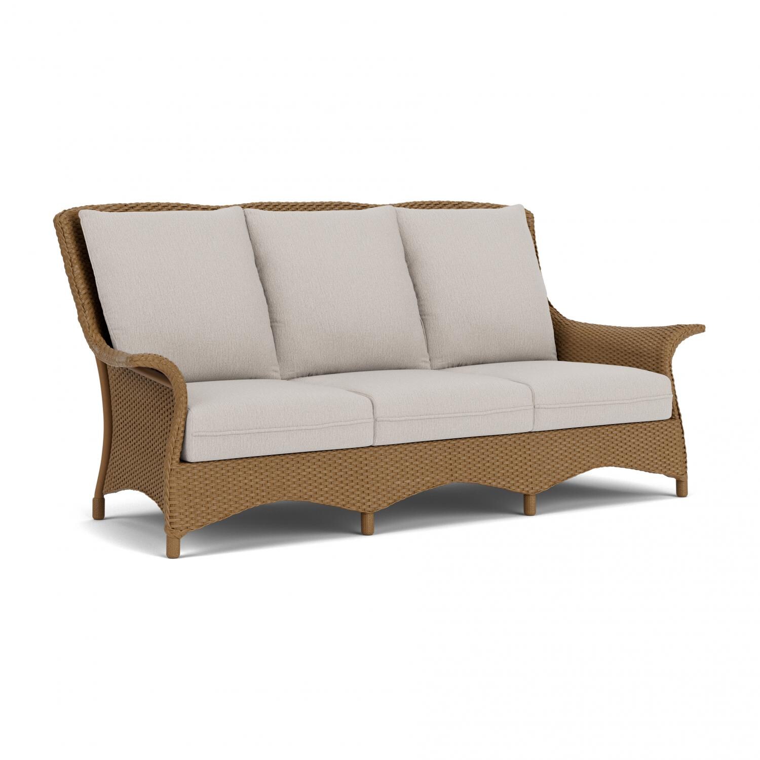 Lloyd Flanders Mandalay Sofa in Hickory Finish with Remy Cloud fabric - Angled thumbnail