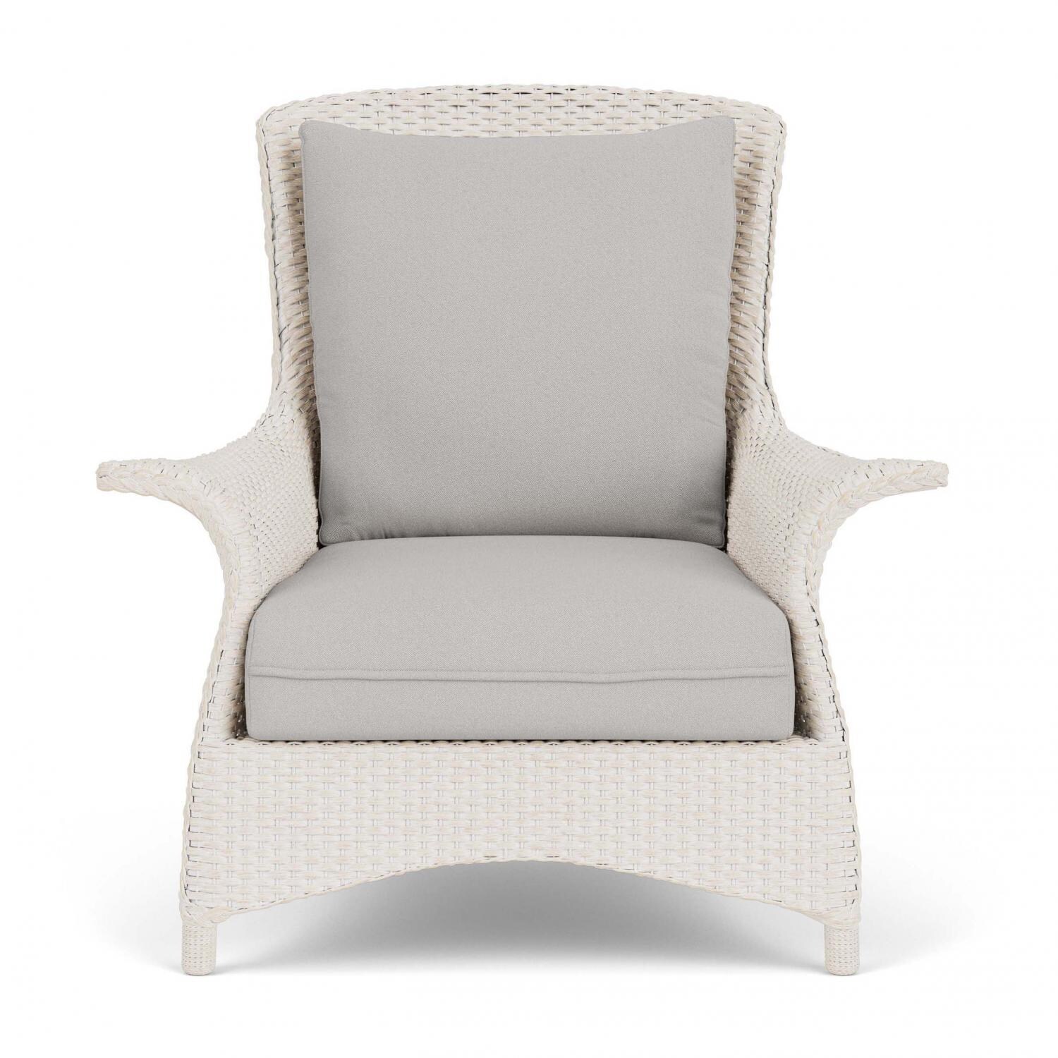 Lloyd Flanders Mandalay Lounge Chair in Antique White Finish with Tundra Dove Fabric thumbnail