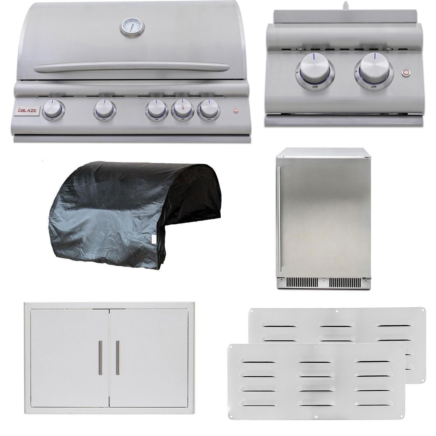 Blaze BLZ-4LTE3-LP-7PC-SC Premium LTE+ 7-Piece 32-Inch Propane Outdoor Kitchen Package - White Background thumbnail