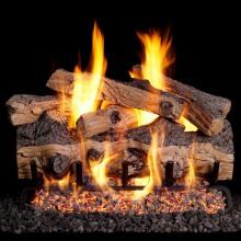 Peterson Real Fyre 30-Inch Gnarled Split Oak Gas Log Set With Vented Natural Gas G45 Burner - Match Light image